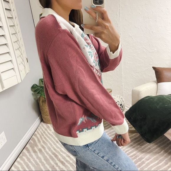 New Vintage 80s Floral Bouquet Sweater Cape Cod - Picture 4 of 10